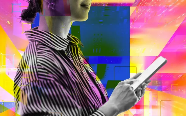 Editorial artwork from Women's Health's article on AI and women's bodies